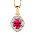 D'Joy Ouro Fino Rubellite and Diamond Pendant Necklace in 18K Vermeil Yellow Gold Over Sterling Silver 20 Inches 1.00 ctw - Sticky add to cart bar