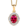 D'Joy Ouro Fino Rubellite and Diamond Pendant Necklace in 18K Vermeil Yellow Gold Over Sterling Silver 20 Inches 1.00 ctw - Sticky add to cart bar