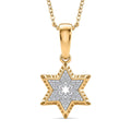 D'Joy Artistry to Israel White Zircon 0.20 ctw Star Pendant Necklace in 18K Vermeil Yellow Gold Over Sterling Silver 20 Inches - Sticky add to cart bar