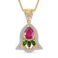D'Joy Artistry to Israel Premium Niassa Ruby (FF) and Multi Gemstone 1.60 ctw Pendant Necklace in 18K Vermeil Yellow Gold Over Sterling Silver 20 Inches - Sticky add to cart bar