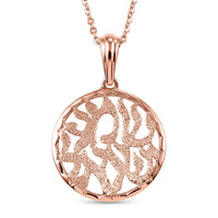 D'Joy Artistry to Israel Fancy Pendant Necklace in 18K Vermeil Rose Gold Over Sterling Silver 3.40 Grams 20 Inches