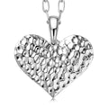 D'Joy Passport to Israel Heart Pendant Necklace in Sterling Silver 5.58 Grams 20 Inches - Sticky add to cart bar