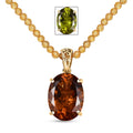 EverTrue Autumn Alexite Fallfire Pendant with Brazilan Citrine Beaded Necklace (20 Inches) in 18K YG Plated 71.00 ctw - Sticky add to cart bar
