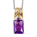 EverTrue African Amethyst Pendant in 18K YG Plated and Platinum Bond with Stainless Steel Necklace (20 Inches) 6.85 ctw - Sticky add to cart bar