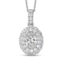 Luxuriant Lab Grown Diamond (G-H, SI) Pendant Necklace (20 Inches) in Rhodium Over Sterling Silver 1.65 ctw