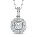 Luxuriant Lab Grown Diamond (G-H, SI) Pendant Necklace (20 Inches) in Rhodium Over Sterling Silver 1.65 ctw - Sticky add to cart bar