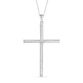 Sterling Silver Cross Pendant Necklace (18 Inches) (3.40 g) - Sticky add to cart bar