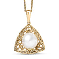 D'Joy Passport to Turkey Premium Freshwater Pearl Pendant Necklace in 18K Vermeil Yellow Gold Over Sterling Silver 20 Inches - Sticky add to cart bar