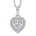 D'Joy Moissanite 1.60 ctw Heart Pendant Necklace in Rhodium Over Sterling Silver (20 Inches) - Sticky add to cart bar