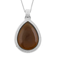 Smoky Quartz 78.00 ctw Inlay Frame Pendant in Silvertone Stainless Steel Necklace 20 Inches - Sticky add to cart bar