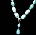 D'Joy AAA Larimar 82.80 ctw Pendant Necklace in Rhodium Over Sterling Silver 18-20 Inches - Sticky add to cart bar