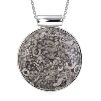 Brazilian Smoky Quartz Flower Pendant in Silvertone with Stainless Steel Necklace (20 Inches) 46.00 ctw