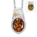 EverTrue Autumn Alexite and White Zircon 5.00 ctw Maple Majesty Pendant in 18K YG Plated and Platinum Bond with Stainless Steel Necklace 20 Inches - Sticky add to cart bar