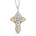 EverTrue Simulated Diamond 8.00 ctw Pendant 18K YG Plated and Platinum Bond with Stainless Steel Necklace 20 Inches - Sticky add to cart bar