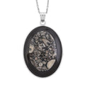 Bradiopods Fossil, Blackstone Pendant Necklace (20 Inches) in Stainless Steel 46.00 ctw - Sticky add to cart bar