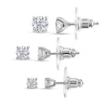 D'Joy Moissanite 2.90 ctw Set of 3 Earrings in Platinum Over Sterling Silver - Sticky add to cart bar