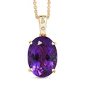 Luxoro Premium Lusaka Amethyst and Diamond 6.00 ctw Pendant Necklace in 10K Yellow Gold 20 Inches - Sticky add to cart bar