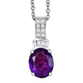 EverTrue African Amethyst, White Zircon Pendant in Platinum Bond with Stainless Steel Necklace (20 Inches) 3.40 ctw - Sticky add to cart bar