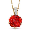GP Whispers of Murano Style, White Zircon 0.07 ctw Pendant Necklace in 18K Vermeil YG Over Sterling Silver (20 Inches) - Sticky add to cart bar