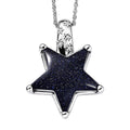 GP Whispers of Black Murano Style and White Zircon 0.07 ctw Star Pendant Necklace in Rhodium Over Sterling Silver (20 Inches) - Sticky add to cart bar
