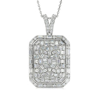 TLV D'Joy Moissanite Pendant Necklace (20 Inches) in Rhodium Over Sterling Silver 3.70 ctw