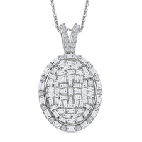 TLV D'Joy Moissanite Pendant Necklace (20 Inches) in Rhodium Over Sterling Silver 3.70 ctw