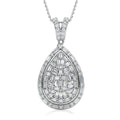 TLV D'Joy Moissanite Pendant Necklace (20 Inches) in Rhodium Over Sterling Silver 3.70 ctw - Sticky add to cart bar