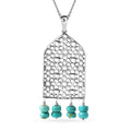D'Joy Passport to Turkey Royston Turquoise 2.90 ctw Pendant Necklace in Sterling Silver 18 Inches - Sticky add to cart bar