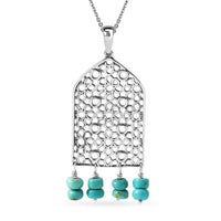 D'Joy Passport to Turkey Royston Turquoise 2.90 ctw Pendant Necklace in Sterling Silver 18 Inches