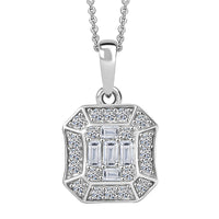 Luxuriant Lab Grown Diamond G-H SI 0.40 ctw Pendant Necklace in Rhodium Over Sterling Silver 20 Inches  (Del. In 10-12 Days)