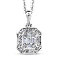 Luxuriant Lab Grown Diamond G-H SI 0.40 ctw Pendant Necklace in Rhodium Over Sterling Silver 20 Inches  (Del. In 10-12 Days)