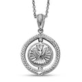 D'Joy Eagle Pendant Necklace in Rhodium Over Sterling Silver 7.50 Grams 20 Inches - Sticky add to cart bar