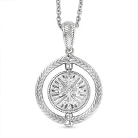 D'Joy Tiger Footprint Pendant Necklace in Rhodium Over Sterling Silver 6.70 Grams 20 Inches
