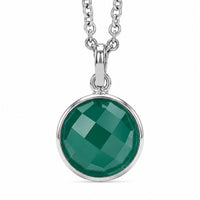 Green Onyx Pendant in Sterling Silver with Stainless Steel Necklace (18 Inches) 1.25 ctw