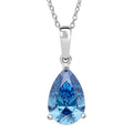 Luxuriant Lab Grown Blue Diamond (VS) (IR) Solitaire Pendant Necklace (18-20 Inches) in Rhodium Over Sterling Silver 2.00 ctw - Sticky add to cart bar