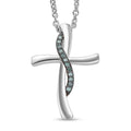 EverTrue Lab Grown Green Diamond (IR) (SI) Green Promise Cross Pendant in Platinum Bond with Stainless Steel Necklace (20 Inches) 0.10 ctw - Sticky add to cart bar