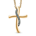EverTrue Lab Grown Green Diamond (IR) (SI) Green Promise Cross Pendant in Platinum Bond with Stainless Steel Necklace (20 Inches) 0.10 ctw - Sticky add to cart bar
