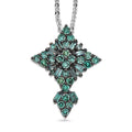 Luxuriant Lab Grown Green Diamond (IR) SI 0.50 ctw Forever Green Faith Pendant Necklace in Rhodium Over Sterling Silver 20 Inches - Sticky add to cart bar
