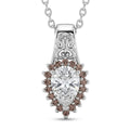 EverTrue Simulated White and Brown Diamond 2.70 ctw Pendant in Platinum Bond with Stainless Steel Necklace 20 Inches - Sticky add to cart bar