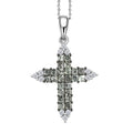 D'Joy Premium Green Sapphire and Moissanite 2.15 ctw Pendant Necklace in Rhodium Over Sterling Silver 20 Inches - Sticky add to cart bar
