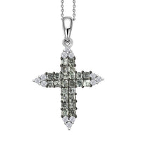 D'Joy Premium Green Sapphire and Moissanite 2.15 ctw Pendant Necklace in Rhodium Over Sterling Silver 20 Inches
