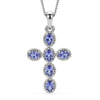 EverTrue Tanzanite 1.30 ctw Pendant in Platinum Bond with Stainless Steel Necklace 20 Inches