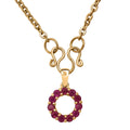 D'Joy Niassa Ruby (FF) 1.00 ctw Cross Pendant in 14K Yellow Gold Over Sterling Silver with Stainless Steel Necklace 20 Inches - Sticky add to cart bar