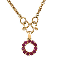 D'Joy Niassa Ruby (FF) 1.00 ctw Cross Pendant in 14K Yellow Gold Over Sterling Silver with Stainless Steel Necklace 20 Inches