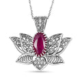 D'Joy Passport to Turkey Premium Niassa Ruby (FF) 3.10 ctw Pendant Necklace in Rhodium Over Sterling Silver 20 Inches - Sticky add to cart bar