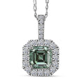 Luxuriant Lab Grown Green Diamond and Lab Grown Diamond VS 2.50 ctw Green Legacy Frame Pendant Necklace in 950 Platinum 5.20 Grams 20 Inches - Sticky add to cart bar