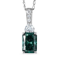 SGL Certified Luxuriant Lab Grown Green Diamond (IR) and Lab Grown Diamond VS 2.35 ctw Forest Flame Desire Pendant Necklace in 950 Platinum (20 Inches) (Del. in 8-10 Days)
