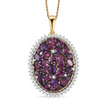 D'Joy Premium Orissa Rhodolite Garnet and Multi Gemstone 4.00 ctw Garnet Garden Pendant Necklace in 18K Vermeil YG Over Sterling Silver 20 Inches - Sticky add to cart bar