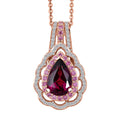 D'Joy Premium Orissa Rhodolite Garnet and Multi Gemstone 2.00 ctw Wine & Blush Radiance Pendant Necklace in 18K Vermeil Rose Gold Over Sterling Silver 20 Inches - Sticky add to cart bar