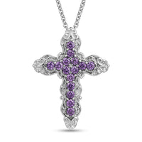 EverTrue Simulated Diamond Cross Pendant Necklace in Stainless Steel 20 Inches